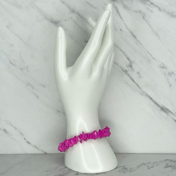 Pink Purple Puka Shell Beaded Screw Clasp Bracelet - Picture 2 of 9